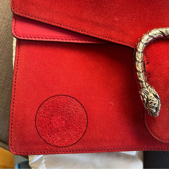 Gucci Red Suede Large Dionysus Shoulder Bag - Picture 16 of 17